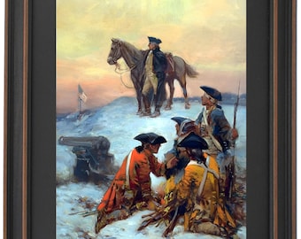 Framed Washington at Valley Forge by 'Percy Moran'. Standard or Poster Size. Handmade in USA. Free Shipping