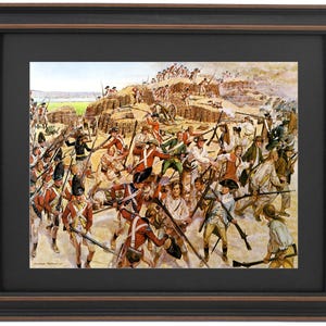 Framed Bunker Hill Print: Hugh Charles McBarron, American Revolution Art. Handmade in USA
