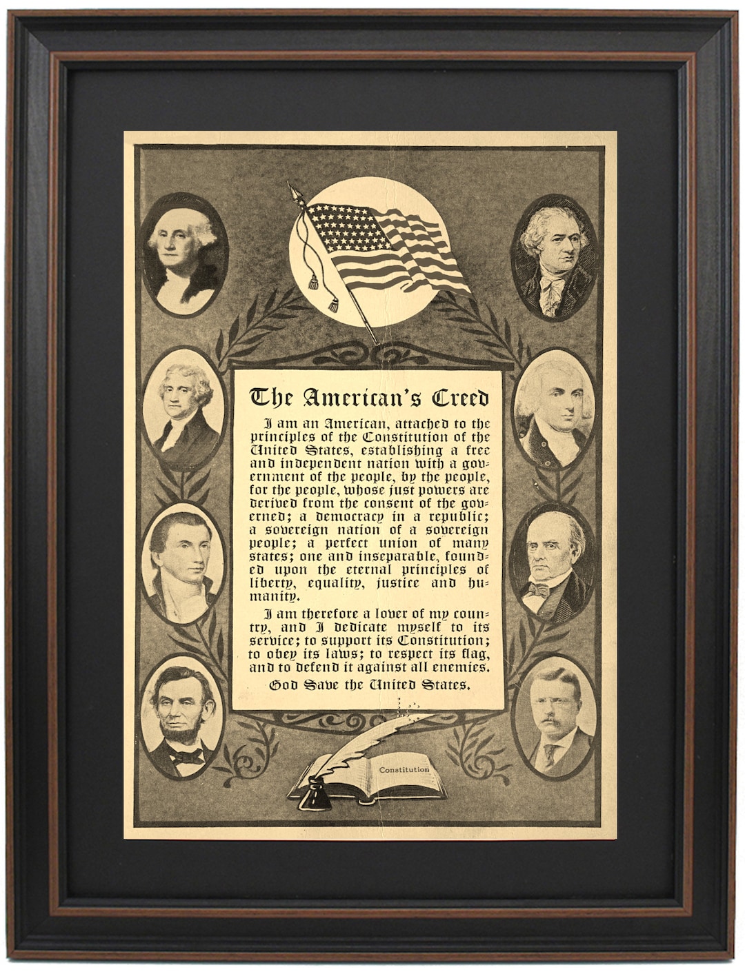 Framed the American's Creed by William Tyler Page. Replica Artist Print ...