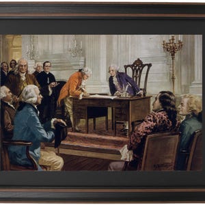 Framed Foundation of the American Government by Henry Hintermeister. Standard or Poster Size. Handmade in USA. Free Shipping