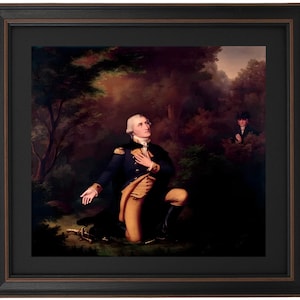 Framed George Washington In Prayer at Valley Forge by Paul Weber. Standard or Poster Size. Handmade in USA. Free Shipping