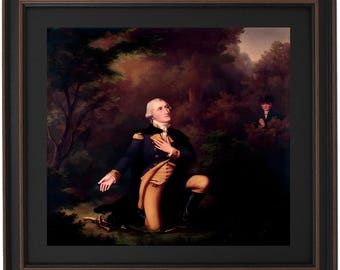 Framed George Washington In Prayer at Valley Forge by Paul Weber. Standard or Poster Size. Handmade in USA. Free Shipping