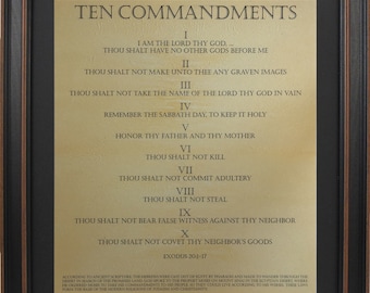 Framed Ten Commandments. Handmade in USA. Free Shipping!*