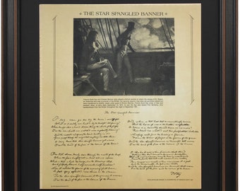 Framed Replica of The Star Spangled Banner in Francis Scott Key&#39;s Handwriting. Handmade in USA. Free Shipping!*