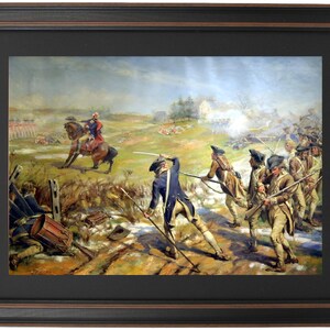 Framed The Battle of Princeton 1777 by John Ward Dunsmore. Standard or Poster Size. Handmade in USA