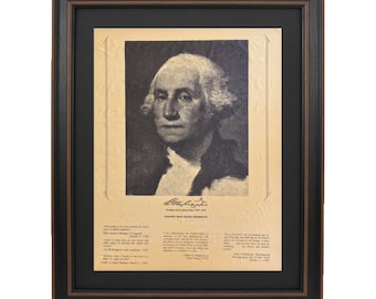 Framed George Washington Portrait. Handmade in USA. Free Shipping!*