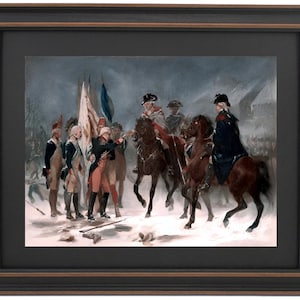 Surrender of Colonel Rall at the Battle of Trenton, December 26th, 1776 by Alonzo Chappel. Standard or Poster Size. Handmade in USA.