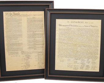 Framed Constitution and Declaration of Independence Set. Handmade in USA. Free Shipping!*