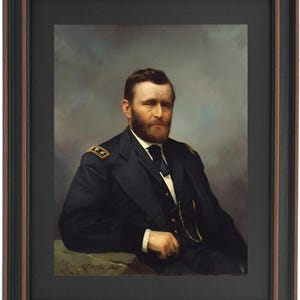 Framed Ulysses S. Grant Portrait by Constant Mayer. Standard or Poster Size. Handmade in USA. Free Shipping