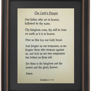 Framed The Lord&#39;s Prayer. Christian Gifts. Handmade in USA. Free Shipping!*