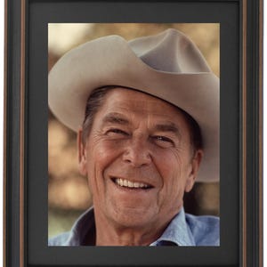 Ronald Reagan in a Cowboy Hat at Rancho Del Cielo from National Archives. Standard or Poster Size. Handmade in USA. Free Shipping