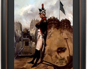 Framed Alexander Hamilton in the Uniform of the New York Artillery by Alonzo Chappel. Standard or Poster Size. Handmade in USA.