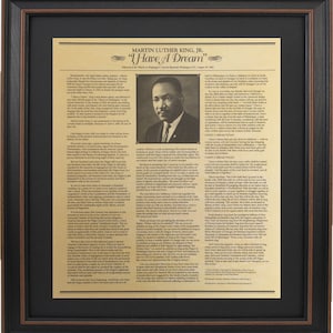 Framed Martin Luther King "I have a Dream" Speech. Handmade in USA. Free Shipping!*
