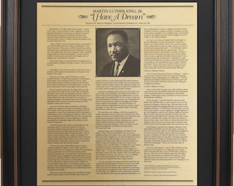 Framed Martin Luther King &quot;I have a Dream&quot; Speech. Handmade in USA. Free Shipping!*