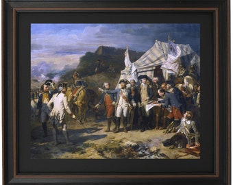 Framed The Siege of Yorktown by Auguste Couder. Standard or Poster Size. Handmade in USA. Free Shipping