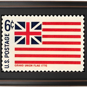Framed The Grand Union Flag 6c US Stamp, Circa 1968. Standard or Poster Size. Handmade in USA. Free Shipping