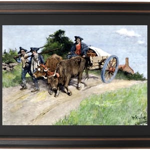 Minutemen bringing gunpowder to use in the Battle of Bunker Hill by Howard Pyle. Standard or Poster Size. Handmade in USA. Free Shipping