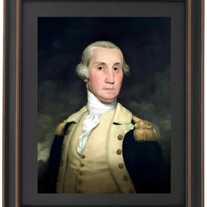 Framed Portrait of George Washington by Joseph Wright. Standard or Poster Size. Handmade in USA. Free Shipping