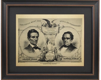Framed Lincoln for President Campaign Broadside. History Buff Gift. Handmade in USA. Free Shipping!*