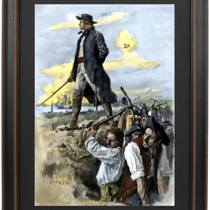 Framed William Prescott in Command of American Minutemen Defending Bunker Hill by Frederick Coffay Yohn. Standard/Poster. Handmade in USA