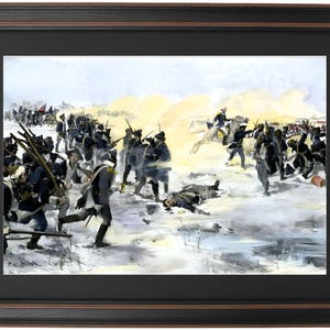 Framed Battle of Princeton by Frederick Coffey Yohn. Standard or Poster Size. Handmade in USA