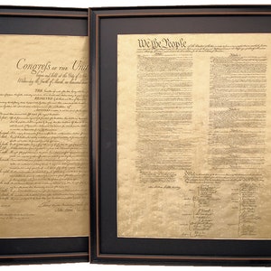 Poster Size Framed United States Constitution and Bill of Rights Set. Handmade in USA. Free Shipping!*
