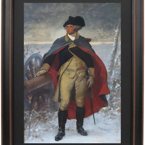 Framed Study of Washington at Valley Forge by Emanuel Leutze. Standard or Poster Size. Handmade in USA