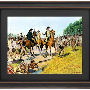 Framed Battle of Monmouth Print: American Revolution Art, Handmade
