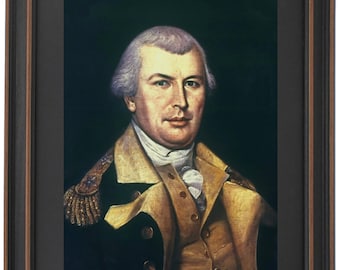 Framed Nathanael Greene Portrait by Charles Willson Peale. Standard or Poster Size. Handmade in USA. Free Shipping