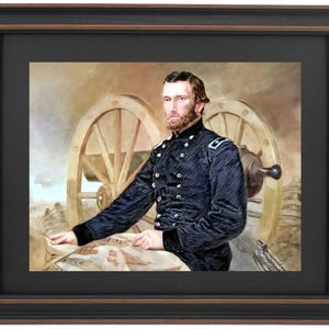 Framed Ulysses S. Grant By Alonzo Chappel. Standard or Poster Size. Handmade in USA. Free Shipping