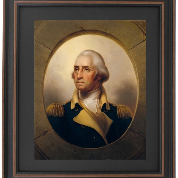 George Washington Portal Portrait by Rembrandt Peale. Handmade in USA