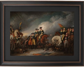 Cuadro enmarcado de La captura de los hessianos en Trenton, de John Trumbull. Tamaño estándar o póster. Hecho a mano en EE. UU. Envío gratuito.