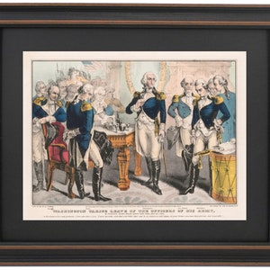 Framed Washington Taking Leave of the Officers of His Army by Nathaniel Currier. Standard or Poster Size. Handmade in USA. Free Shipping