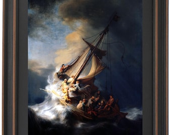 アイルランド 聖なる泉 写真集「Fish Stone Water」ケルト Framed Christ in the Storm on the Sea of Galilee by Rembrandt Van