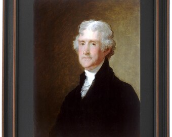Framed Thomas Jefferson Portrait by Gilbert Stuart: Handmade in USA Giclée Print