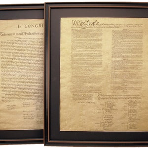 Poster Size Framed Constitution and Declaration of Independence Set. Handmade in USA. Free Shipping!*