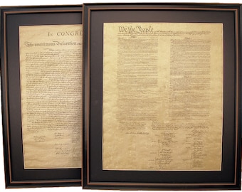 Poster Size Framed Constitution and Declaration of Independence Set. Handmade in USA. Free Shipping!*