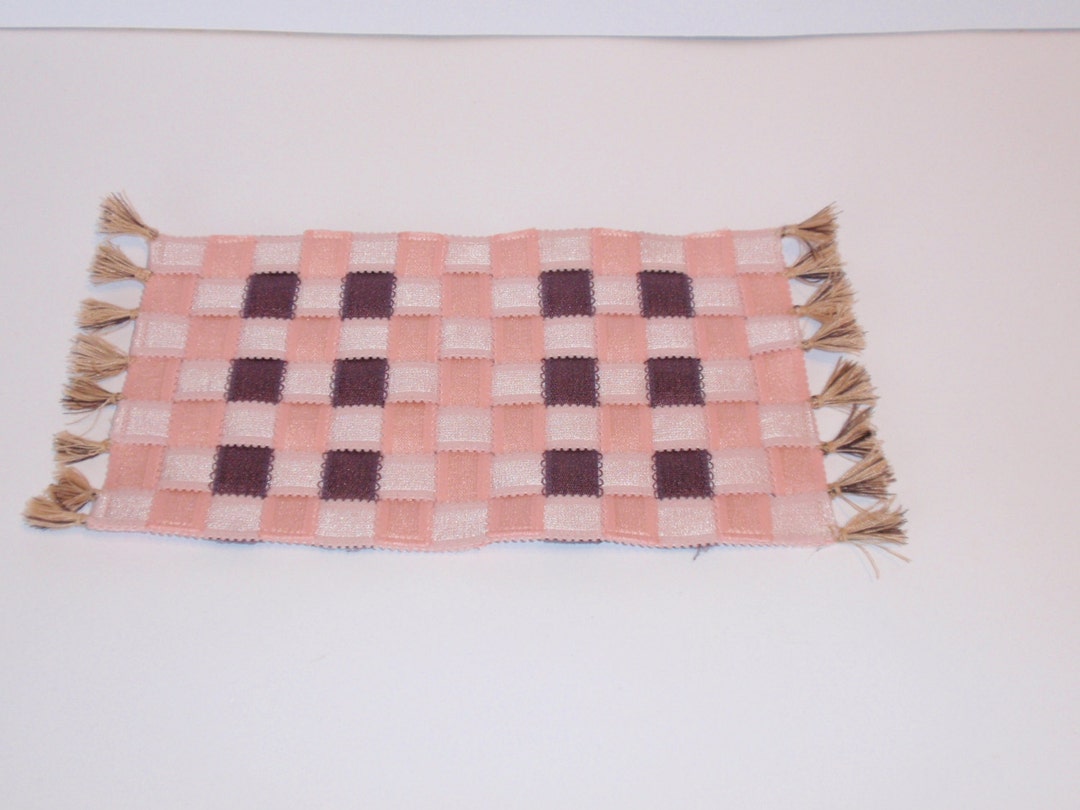 Handmade Miniature Braided Rug for Dollhouse.pink burgundy Etsy