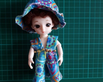 Puki fee,Lati Yellow,BJD 1/8 doll,doll 16cm(6 inches): clothes,overalls,dress,hat,shoes,outfit