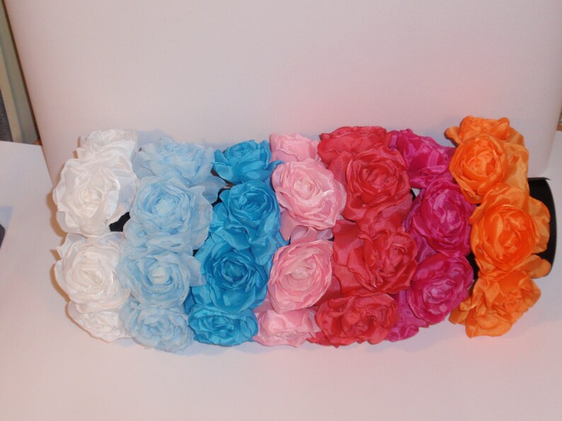 Romantic Silk Light Blue Rose Flower Crown Headband Etsy