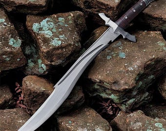 Épée spartiate forgée à la main en acier à haute teneur en carbone, 56 cm, style grec, de collection, poignée en palissandre