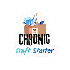 Chronic Craft Starter Sticker | Craft Box Illustration, Scrapbook Decal