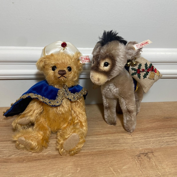 Steiff 670886 Limted Edition Teddy Bear with Donkey set with COA