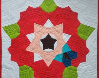 Poppy with Butterfly Quilted Wall Hanging