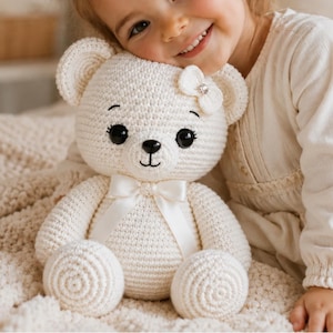 Cute Teddy Bear Crochet Pattern PDF Amigurumi Plush Stuffed Toy DIY Nursery Gift East Tutorial, Instant Download