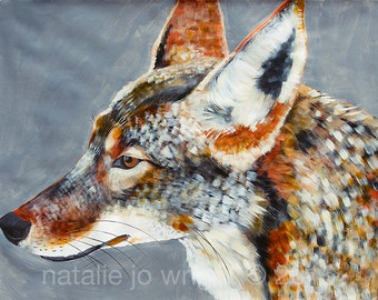 18x24 Fine Art Giclee print of Coyote painting by Natalie Jo Wright