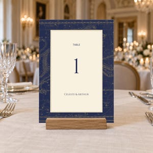 Celestial Table Numbers 1-30 Canva Template, Navy Gold Star Map Wedding Table Cards, Editable Table Name Page, 4x6 5x7 Printable