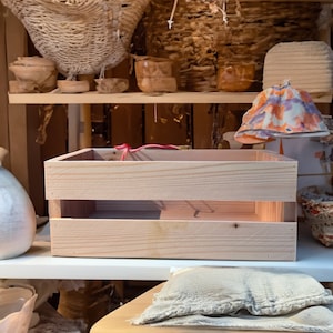 Handcrafted Natural Wooden Crates - 9.5" x 5.5" x 3.75" - Rustic Home Decor Storage