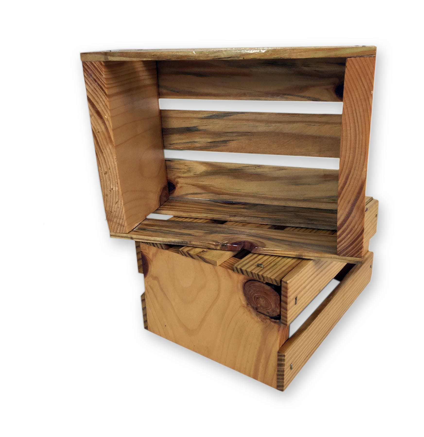 Small wood crate Pine Wooden Box Rustic Storage Wood Etsy