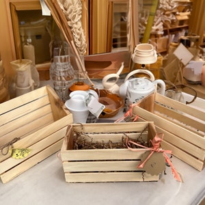 10 Small Wood Crates Wood Crate, cedar, Wooden Crate Gifts, Rustic Wood Crate, Mini Crate, Craft Crate wholesale bulk 10 units 6&quot;x3.5&quot;x3.5&quot;